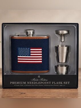 Brooks Brothers Needlepoint Flask Set